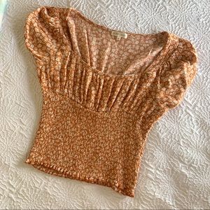 Ultra Flirt floral smocked crop top